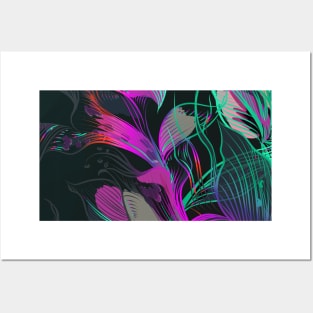 Floral Art - Teal Purple pink Posters and Art